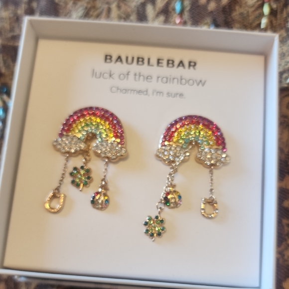 BaubleBar Jewelry - BaubleBar Multicolor Rainbow Earrings with Gold Details